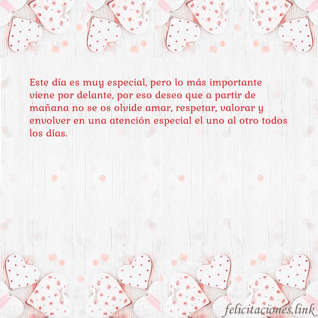Tarjeta con corazones blancos Este día es muy especial, pero lo más importante v Tarjeta con corazones blancos