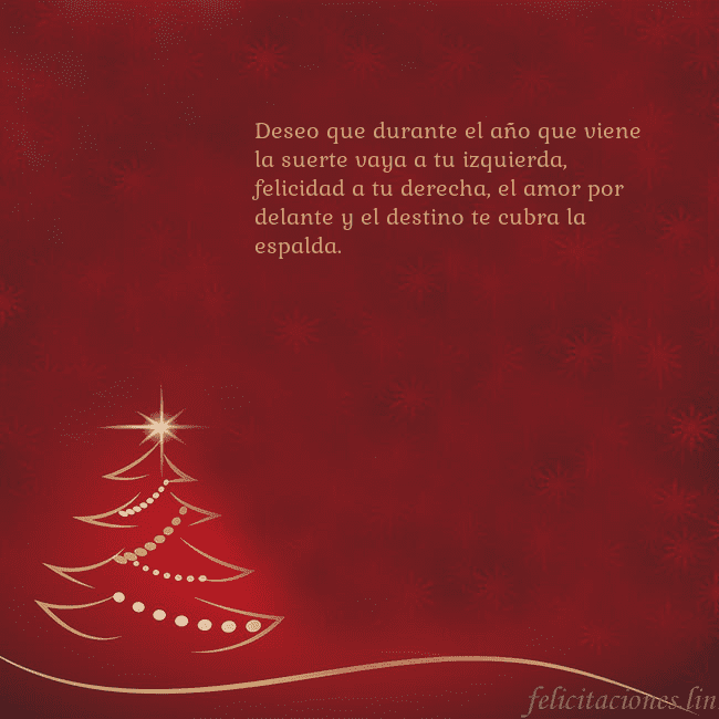 Tarjeta de Navidad roja con árbol de Navidad dorado