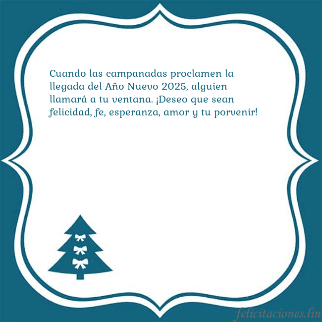 Tarjeta con un árbol de Navidad azul