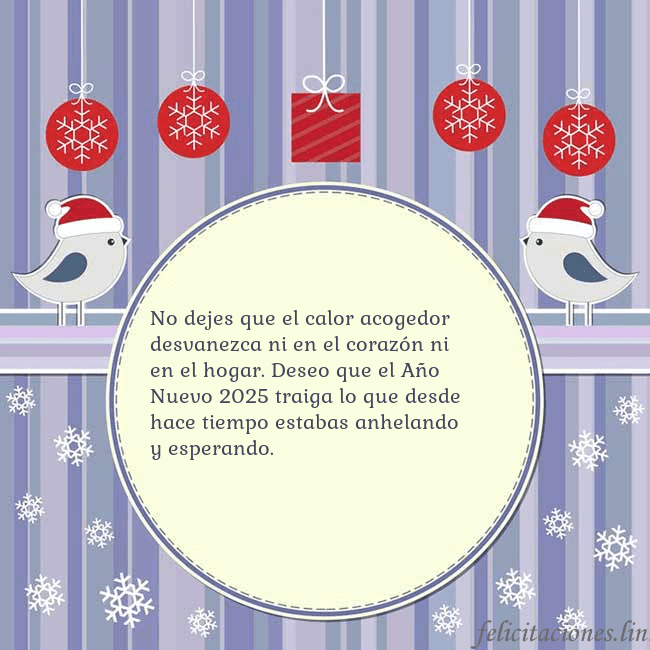Tarjeta con pájaros navideños
