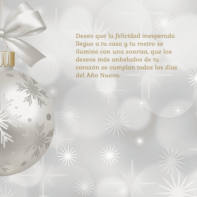 Tarjeta de felicitación con un árbol de Navidad plateado