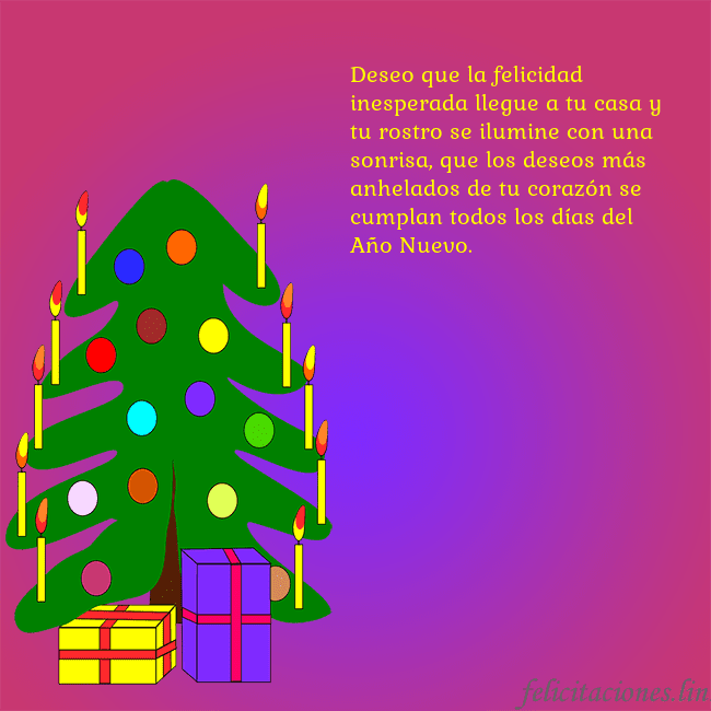 Tarjeta de felicitación brillante con un árbol de Navidad pintado