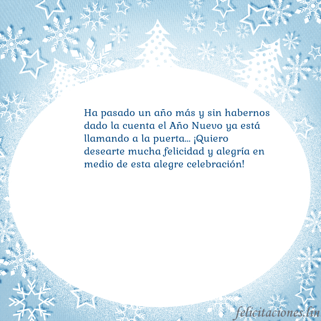 Tarjeta con abetos y copos de nieve