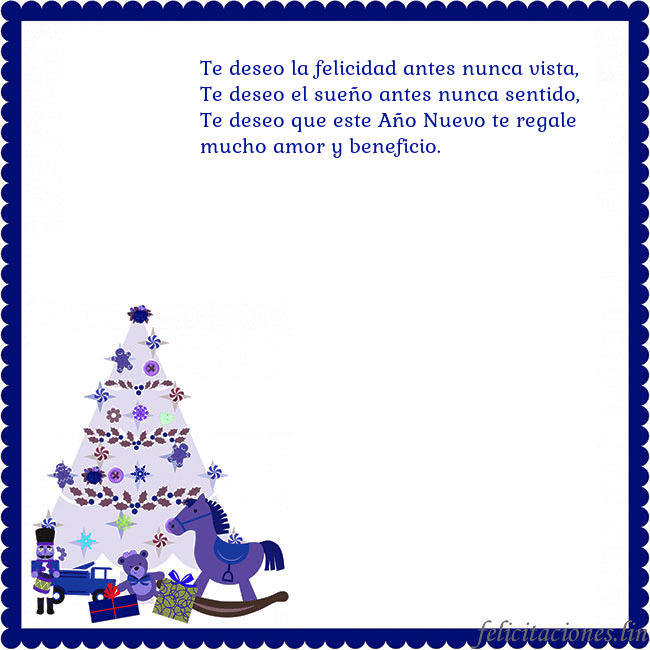 Tarjeta de felicitación con un árbol de Navidad y El Cascanueces Te deseo la felicidad antes nunca vista,
Te deseo Tarjeta de felicitación con un árbol de Navidad y El Cascanueces