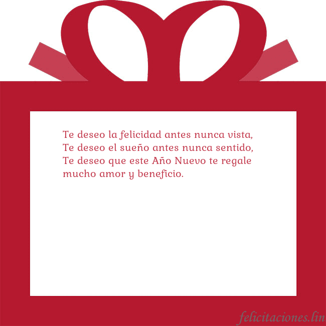 Tarjeta de felicitación - un regalo rojo Te deseo la felicidad antes nunca vista,
Te deseo Tarjeta de felicitación - un regalo rojo