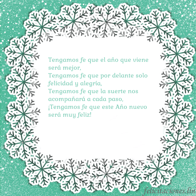 Tarjeta con copos de nieve Tengamos fe que el año que viene será mejor,
Tenga Tarjeta con copos de nieve
