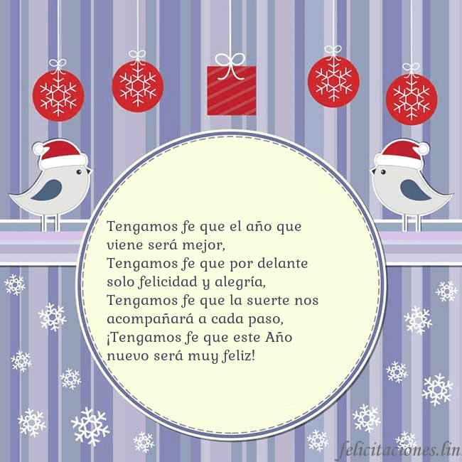 Tarjeta con pájaros navideños Tengamos fe que el año que viene será mejor,
Tenga Tarjeta con pájaros navideños