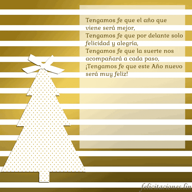 Tarjeta de felicitación de árbol de Navidad dorado brillante Tengamos fe que el año que viene será mejor,
Tenga Tarjeta de felicitación de árbol de Navidad dorado brillante
