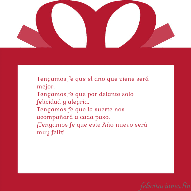 Tarjeta de felicitación - un regalo rojo Tengamos fe que el año que viene será mejor,
Tenga Tarjeta de felicitación - un regalo rojo