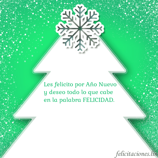 Tarjeta con un gran árbol de Navidad blanco sobre un fondo verde