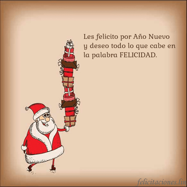 Tarjeta con Papá Noel y regalos