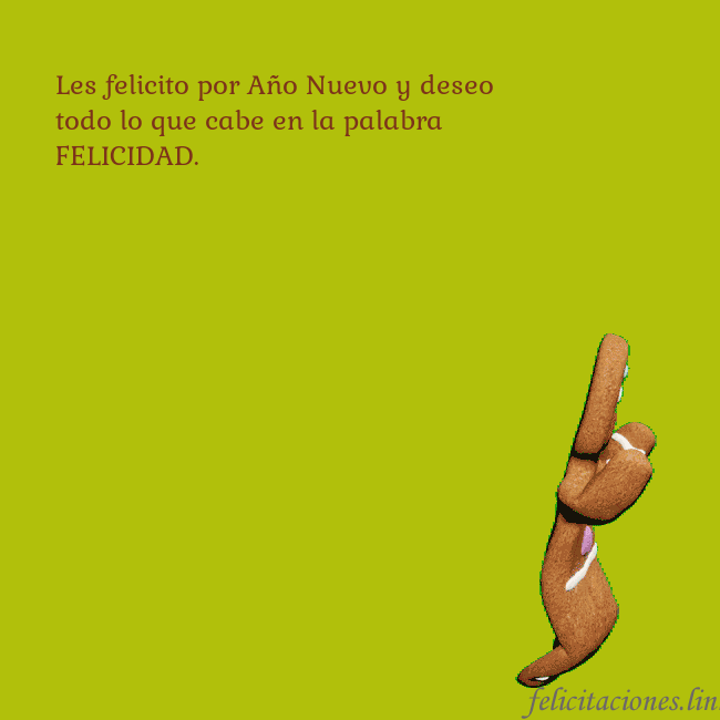 Postal electrónica animada con pan de jengibre bailando