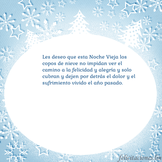 Tarjeta con abetos y copos de nieve