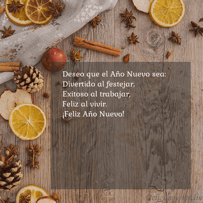 Tarjeta de felicitación con aroma navideño Deseo que el Año Nuevo sea:
Divertido al festejar, Tarjeta de felicitación con aroma navideño