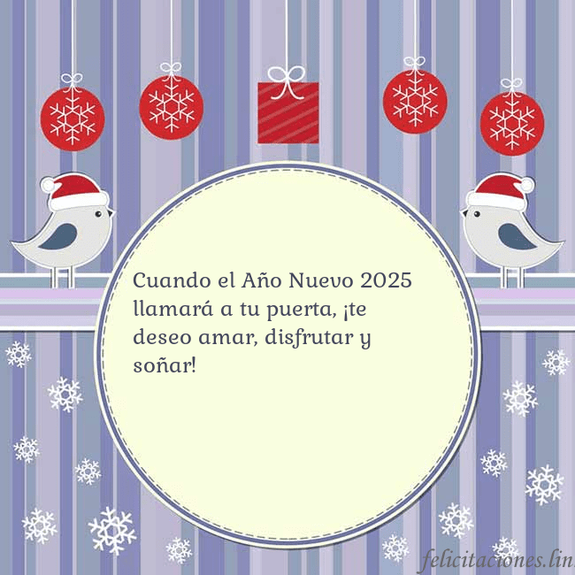 Tarjeta con pájaros navideños