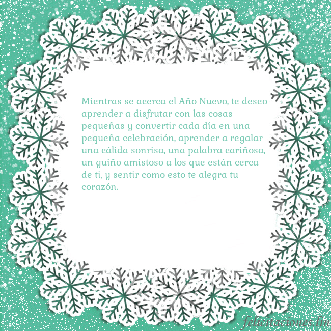 Tarjeta con copos de nieve Mientras se acerca el Año Nuevo, te deseo aprender Tarjeta con copos de nieve