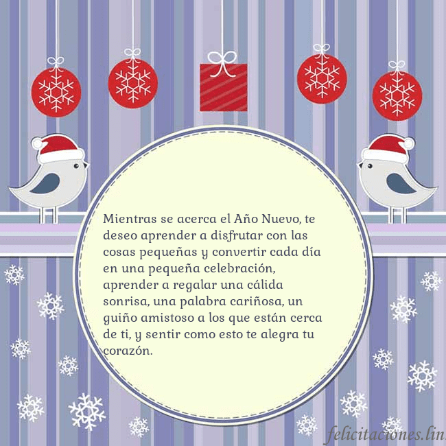 Tarjeta con pájaros navideños Mientras se acerca el Año Nuevo, te deseo aprender Tarjeta con pájaros navideños