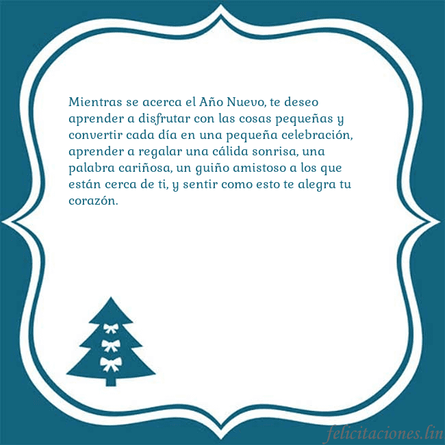 Tarjeta con un árbol de Navidad azul Mientras se acerca el Año Nuevo, te deseo aprender Tarjeta con un árbol de Navidad azul