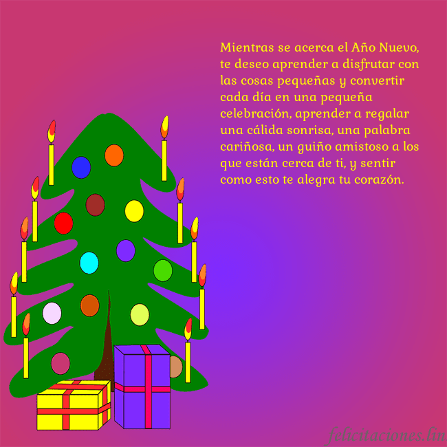 Tarjeta de felicitación brillante con un árbol de Navidad pintado Mientras se acerca el Año Nuevo, te deseo aprender Tarjeta de felicitación brillante con un árbol de Navidad pintado
