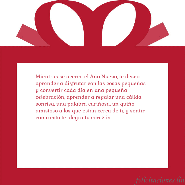 Tarjeta de felicitación - un regalo rojo Mientras se acerca el Año Nuevo, te deseo aprender Tarjeta de felicitación - un regalo rojo