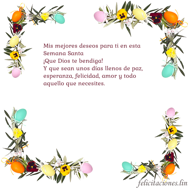 Tarjetas electrónicas de Pascua 4 Mis mejores deseos para ti en esta Semana Santa
¡Q Tarjetas electrónicas de Pascua 4