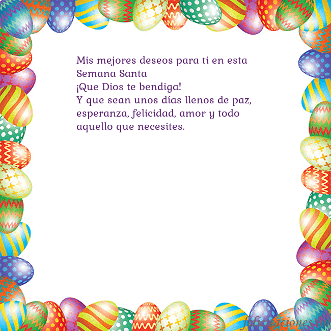Tarjetas electrónicas de Pascua 6 Mis mejores deseos para ti en esta Semana Santa
¡Q Tarjetas electrónicas de Pascua 6