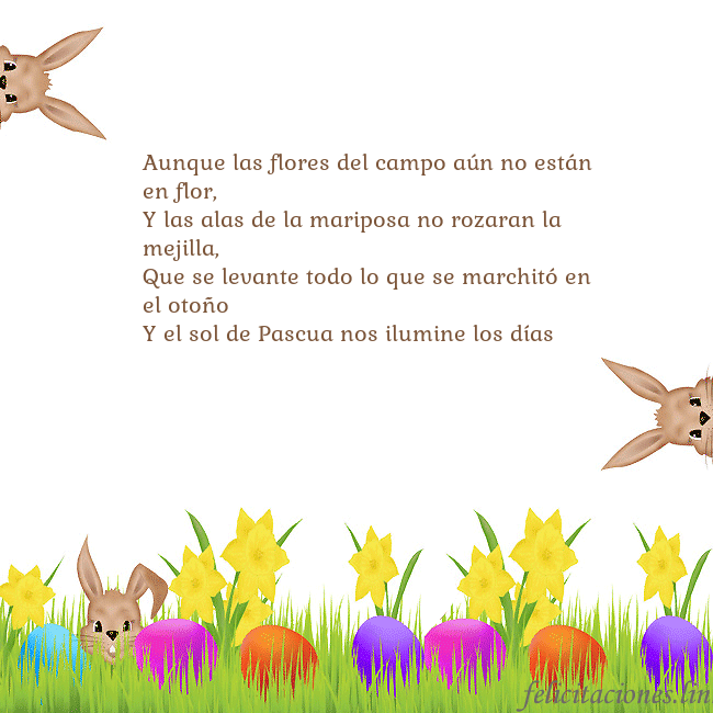 Tarjetas electrónicas de Pascua 8 Aunque las flores del campo aún no están en flor,
Tarjetas electrónicas de Pascua 8