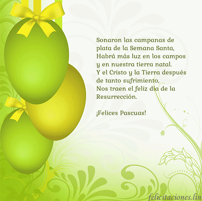 Tarjetas electrónicas de Pascua 3 Sonaron las campanas de plata de la Semana Santa,
Tarjetas electrónicas de Pascua 3