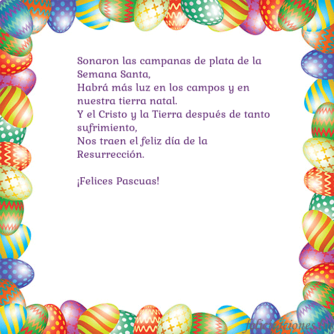 Tarjetas electrónicas de Pascua 6 Sonaron las campanas de plata de la Semana Santa,
Tarjetas electrónicas de Pascua 6