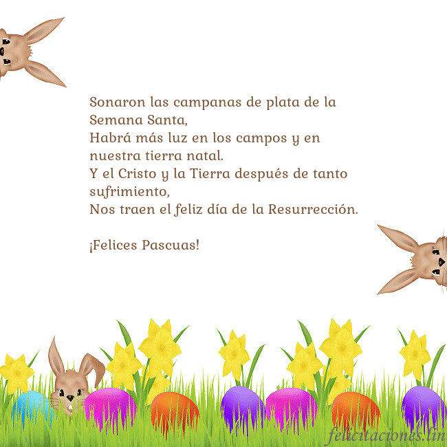 Tarjetas electrónicas de Pascua 8 Sonaron las campanas de plata de la Semana Santa,
Tarjetas electrónicas de Pascua 8