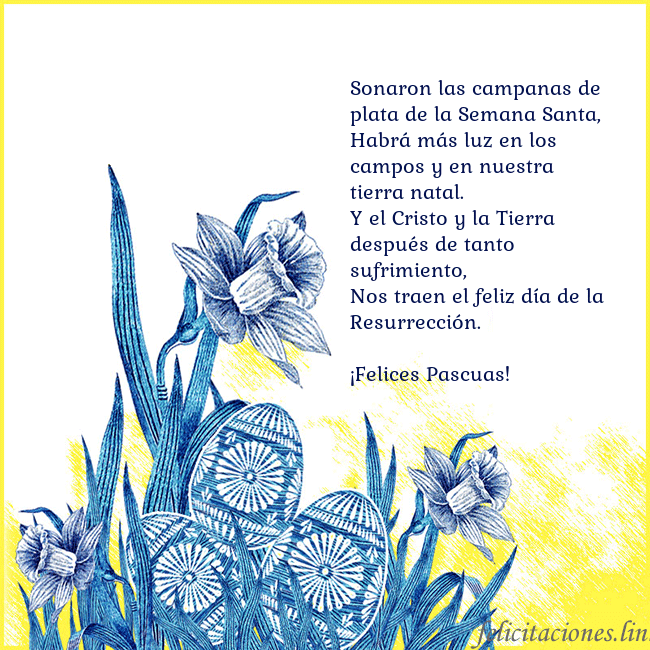 Tarjetas electrónicas de Pascua 16 Sonaron las campanas de plata de la Semana Santa,
Tarjetas electrónicas de Pascua 16