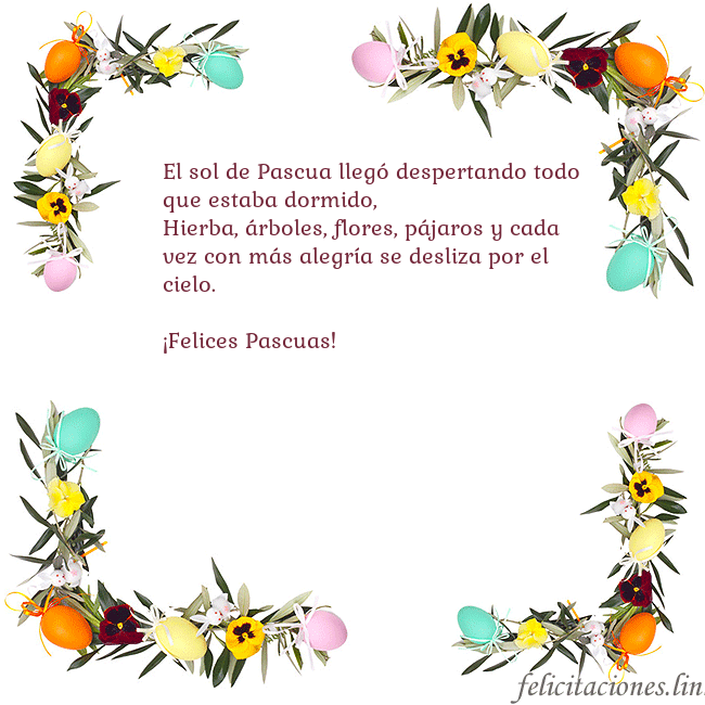 Tarjetas electrónicas de Pascua 4 El sol de Pascua llegó despertando todo que estaba Tarjetas electrónicas de Pascua 4