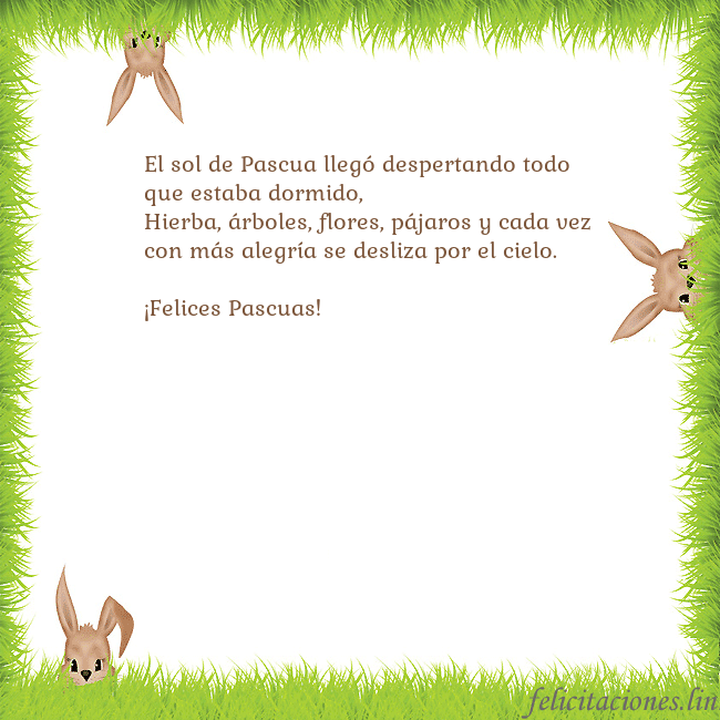 Tarjetas electrónicas de Pascua 7 El sol de Pascua llegó despertando todo que estaba Tarjetas electrónicas de Pascua 7