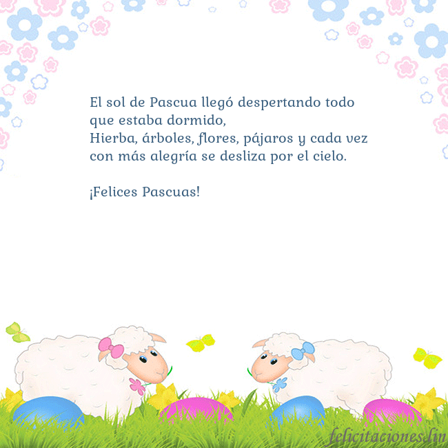 Tarjetas electrónicas de Pascua 10 El sol de Pascua llegó despertando todo que estaba Tarjetas electrónicas de Pascua 10