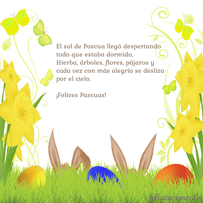 Tarjetas electrónicas de Pascua 11 El sol de Pascua llegó despertando todo que estaba Tarjetas electrónicas de Pascua 11