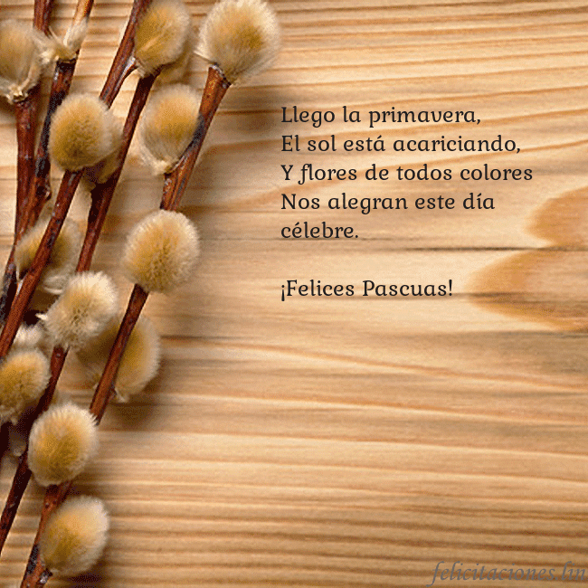 Tarjetas electrónicas de Pascua 2 Llego la primavera,
El sol está acariciando,
Y flo Tarjetas electrónicas de Pascua 2