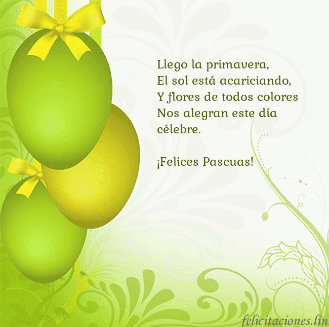 Tarjetas electrónicas de Pascua 3 Llego la primavera,
El sol está acariciando,
Y flo Tarjetas electrónicas de Pascua 3