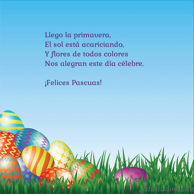 Tarjetas electrónicas de Pascua 5 Llego la primavera,
El sol está acariciando,
Y flo Tarjetas electrónicas de Pascua 5