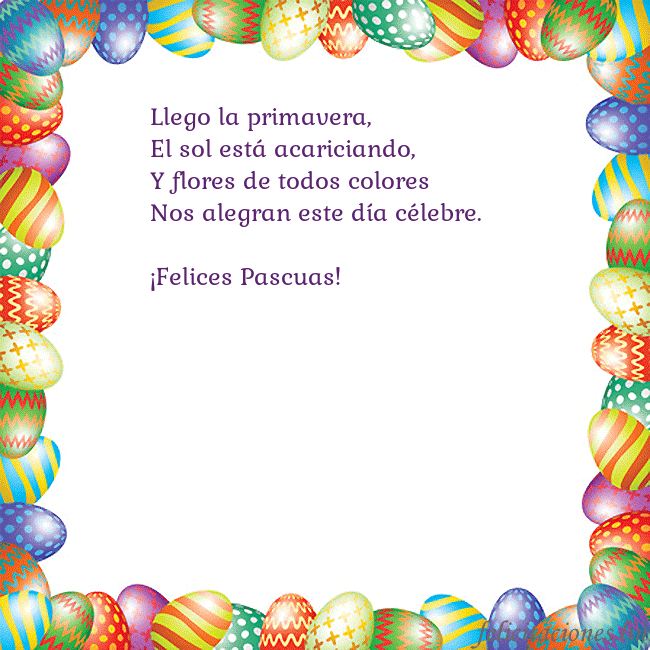 Tarjetas electrónicas de Pascua 6 Llego la primavera,
El sol está acariciando,
Y flo Tarjetas electrónicas de Pascua 6