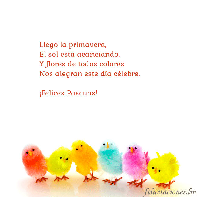 Tarjetas electrónicas de Pascua 9 Llego la primavera,
El sol está acariciando,
Y flo Tarjetas electrónicas de Pascua 9