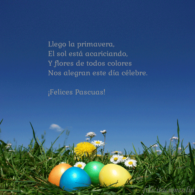 Tarjetas electrónicas de Pascua 12 Llego la primavera,
El sol está acariciando,
Y flo Tarjetas electrónicas de Pascua 12