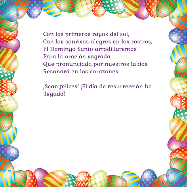 Tarjetas electrónicas de Pascua 6 Con los primeros rayos del sol,
Con las sonrisas a Tarjetas electrónicas de Pascua 6