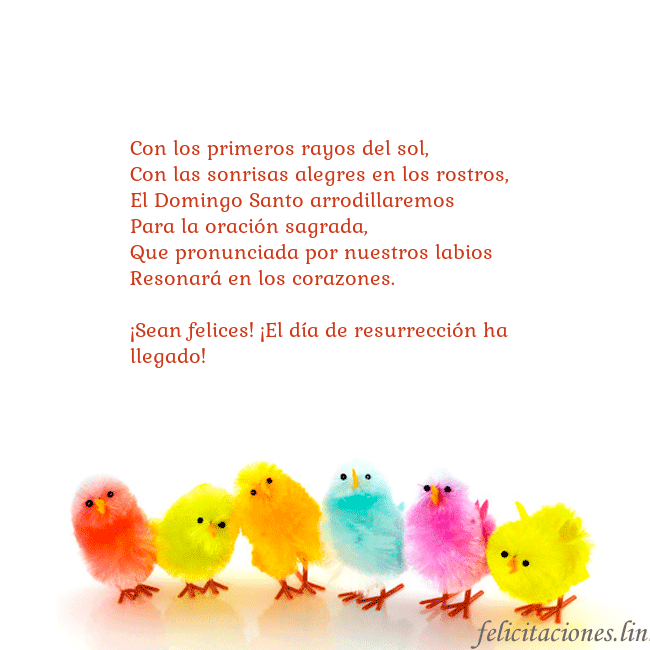 Tarjetas electrónicas de Pascua 9 Con los primeros rayos del sol,
Con las sonrisas a Tarjetas electrónicas de Pascua 9