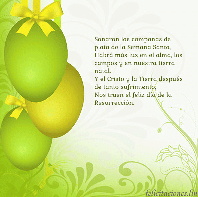Tarjetas electrónicas de Pascua 3
Sonaron las campanas de plata de la Semana Santa, Tarjetas electrónicas de Pascua 3