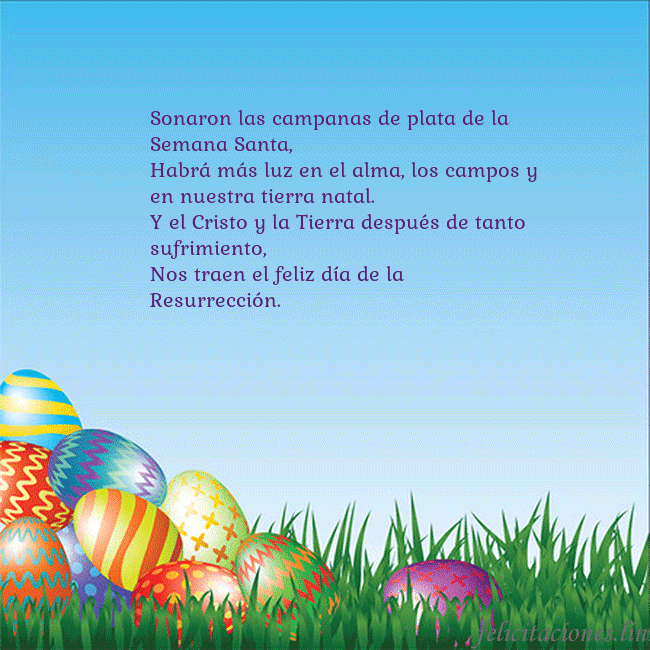 Tarjetas electrónicas de Pascua 5
Sonaron las campanas de plata de la Semana Santa, Tarjetas electrónicas de Pascua 5