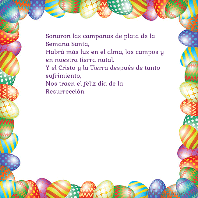 Tarjetas electrónicas de Pascua 6
Sonaron las campanas de plata de la Semana Santa, Tarjetas electrónicas de Pascua 6