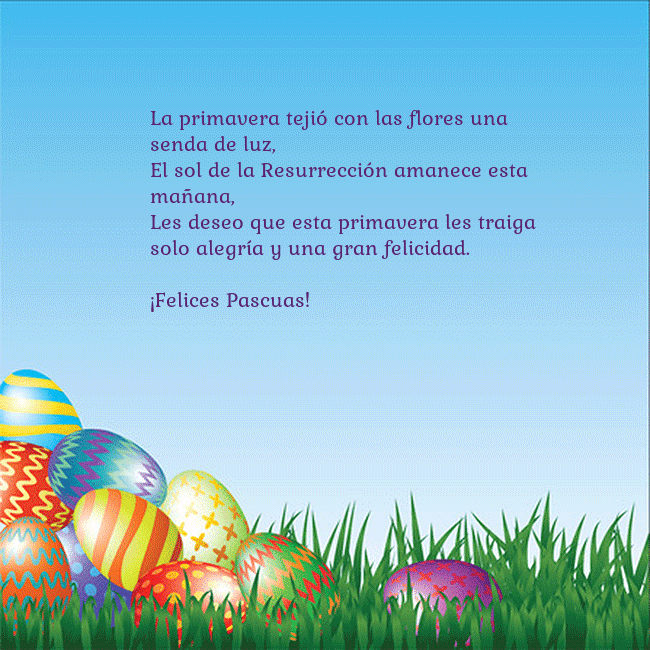 Tarjetas electrónicas de Pascua 5 La primavera tejió con las flores una senda de luz Tarjetas electrónicas de Pascua 5