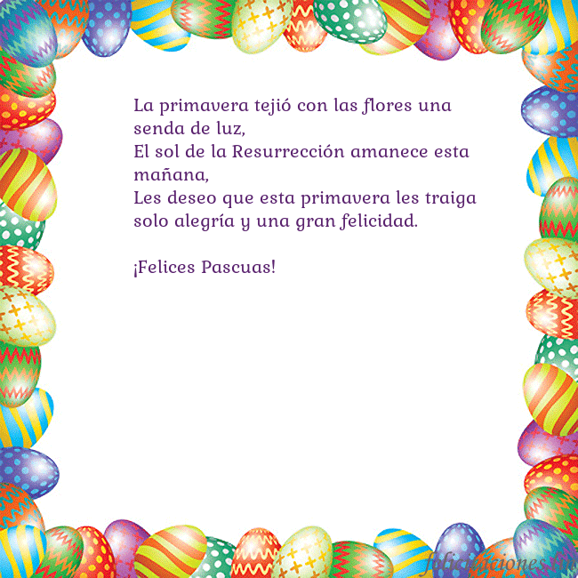 Tarjetas electrónicas de Pascua 6 La primavera tejió con las flores una senda de luz Tarjetas electrónicas de Pascua 6