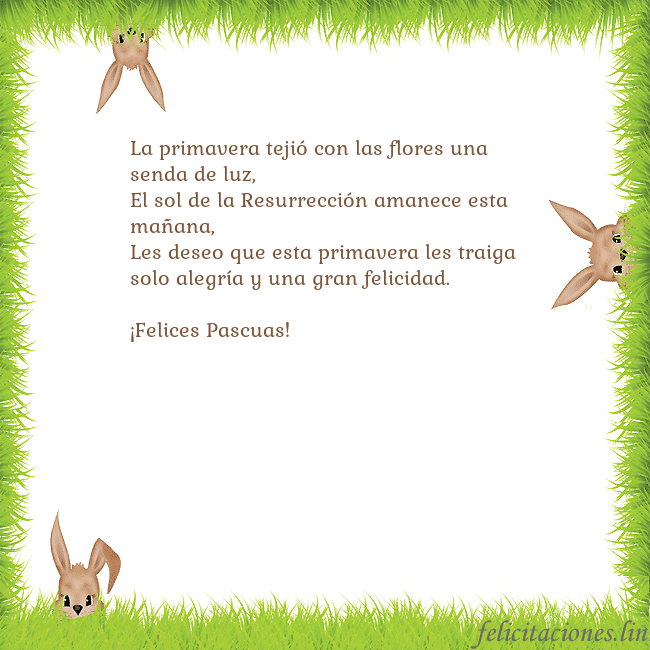 Tarjetas electrónicas de Pascua 7 La primavera tejió con las flores una senda de luz Tarjetas electrónicas de Pascua 7