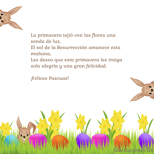 Tarjetas electrónicas de Pascua 8 La primavera tejió con las flores una senda de luz Tarjetas electrónicas de Pascua 8